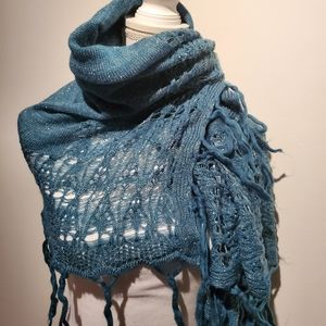 Staring stars Teal blue green sparkle woven wrap